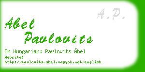 abel pavlovits business card
