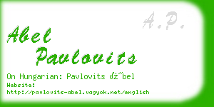 abel pavlovits business card